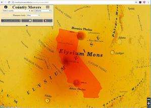 Country Movers – Visualizing Spatial Scales in Planetary and Earth Sciences