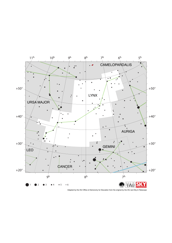 Lynx appears as an uneven line going from the south east to the north west