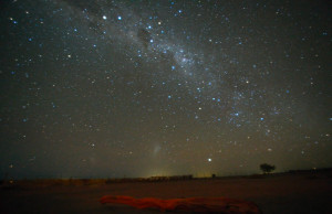 The Southern Cross points out the South Celestial Pole, around which the sky appears to rotate