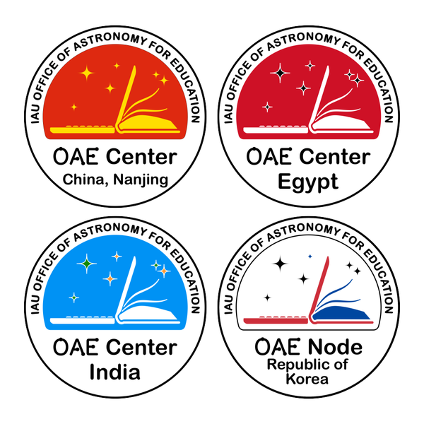 The logos of the OAE Center China-Nanjing, OAE Center Egypt, OAE Center India and OAE Node Republic of Korea