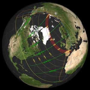 Solar eclipse visibility map