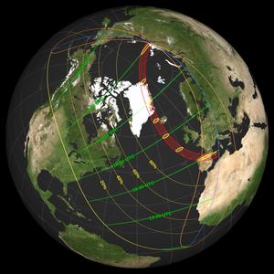 Solar eclipse visibility map